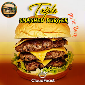 Triple Smashed Burger - Sun Burger  (Good for 5 Persons)